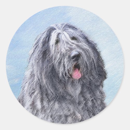 Bergamasco Sheepdog Painting _ Cute Original Dog A Classic Round Sticker