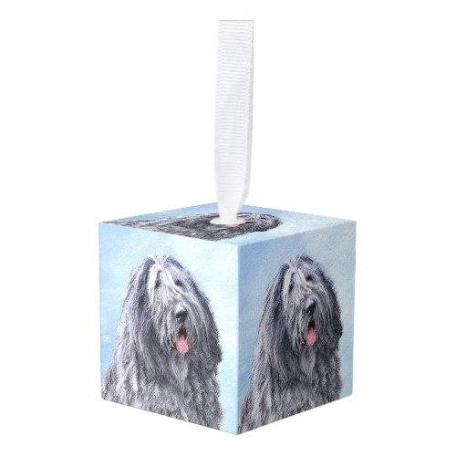 Bergamasco Sheepdog Painting _ Cute Original Dog A Cube Ornament