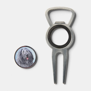 Bergamasco Sheepdog Painting - Cute Original Dog A Divot Tool