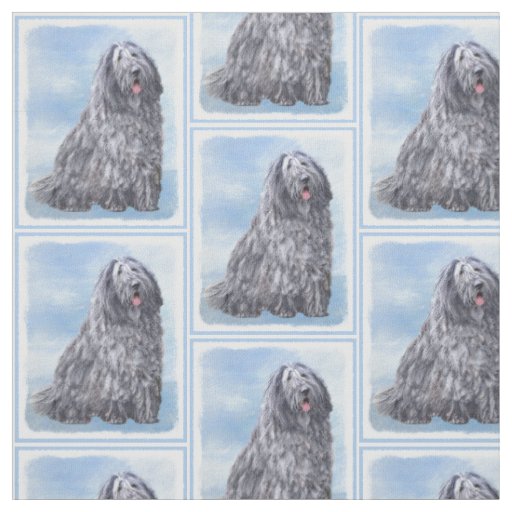 Bergamasco Sheepdog Painting - Cute Original Dog A Fabric