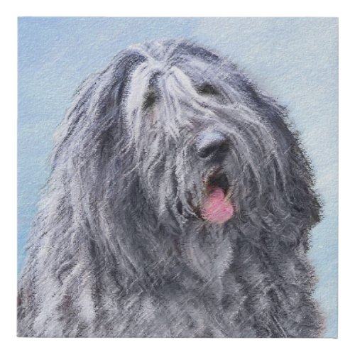 Bergamasco Sheepdog Painting _ Cute Original Dog A Faux Canvas Print
