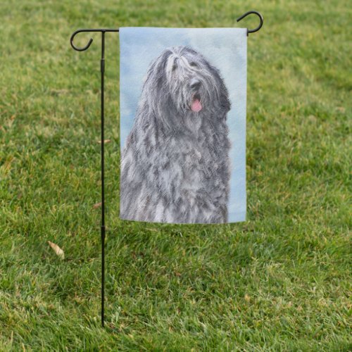 Bergamasco Sheepdog Painting _ Cute Original Dog A Garden Flag