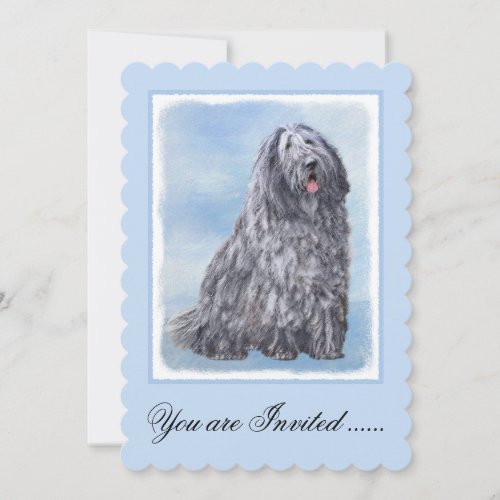Bergamasco Sheepdog Painting _ Cute Original Dog A Invitation