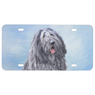 Bergamasco Sheepdog Painting - Cute Original Dog A License Plate