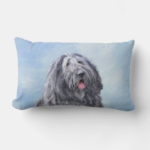 Bergamasco Sheepdog Painting _ Cute Original Dog A Lumbar Pillow