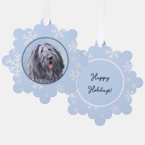 Bergamasco Sheepdog Painting _ Cute Original Dog A Ornament Card
