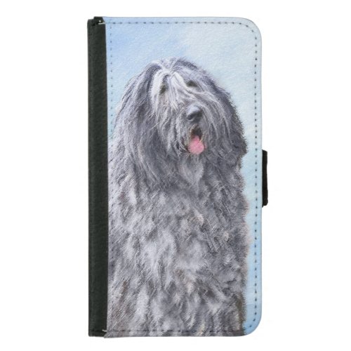 Bergamasco Sheepdog Painting _ Cute Original Dog A Samsung Galaxy S5 Wallet Case