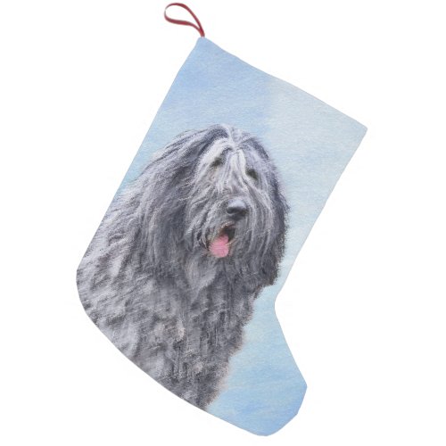 Bergamasco Sheepdog Painting _ Cute Original Dog A Small Christmas Stocking