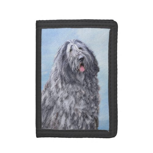 Bergamasco Sheepdog Painting _ Cute Original Dog A Trifold Wallet