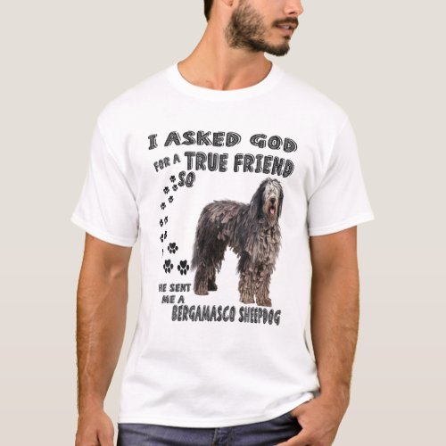 Bergamasco Sheepdog Quote Mom Dad Bergamasco Shep T_Shirt