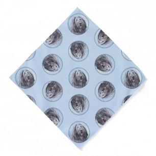 Bergamasco Sheepdog Shepherd Painting Cute Dog Art Bandana