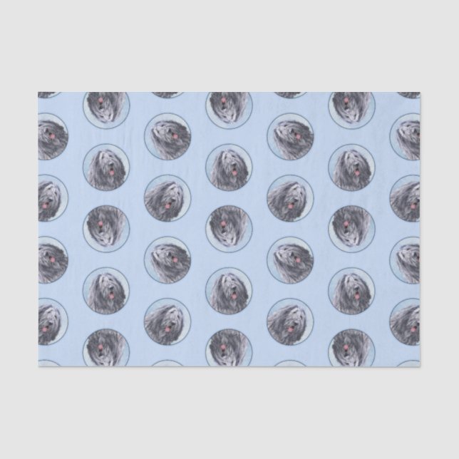 Bergamasco Sheepdog Shepherd Painting Cute Dog Art Tissue Paper (Front)