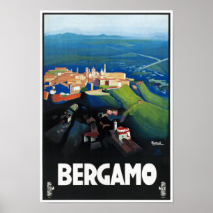 Bergamo Italy Vintage Racing Poster Restored