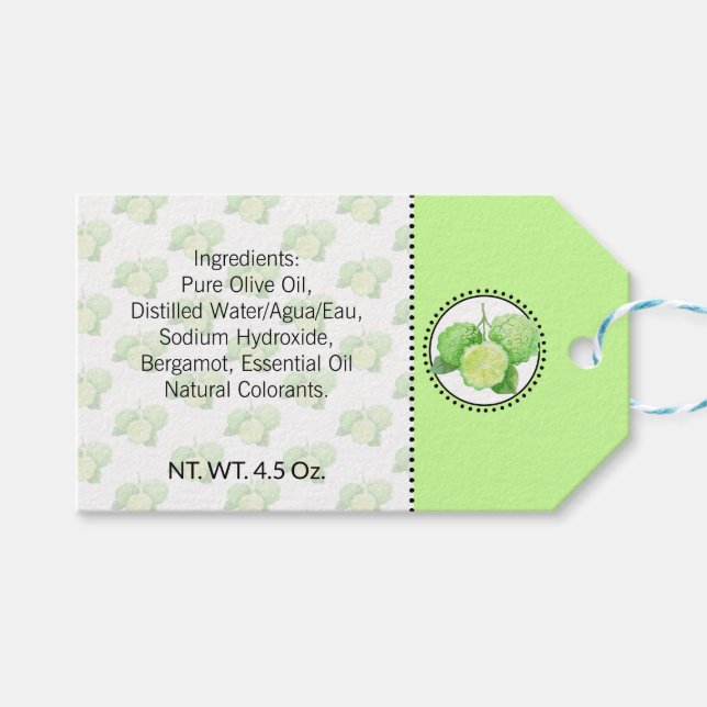 Bergamot Homemade Bath & Body  Gift Tags (Front (Horizontal))