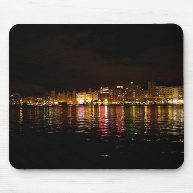 Bergen At Night mouse pad (Front)