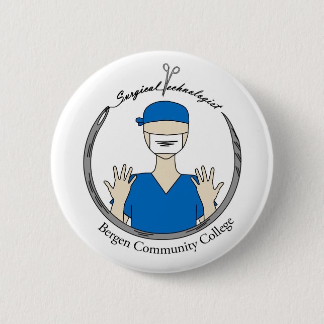 Bergen Community College Surgical Technologist Button (Front)