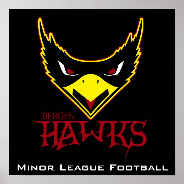 Bergen Hawks Black ML Poster (Front)