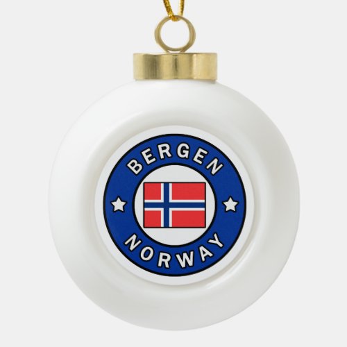 Bergen Norway Ceramic Ball Christmas Ornament
