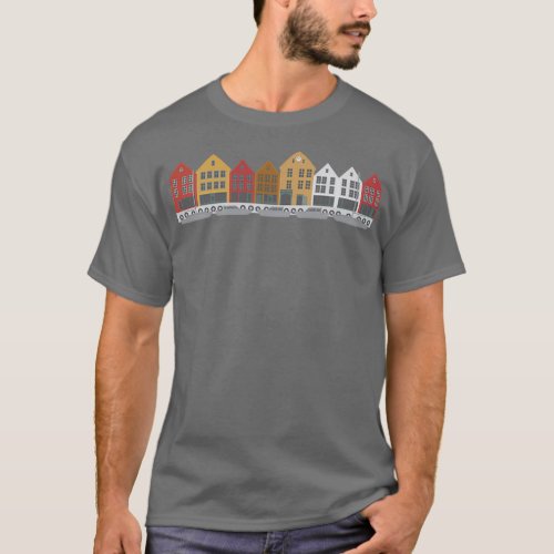 Bergen Norway downtown waterfront colorful buildin T_Shirt