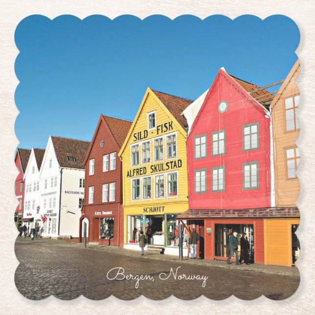Bergen, Norway stores and shops Paper Coaster (Front)