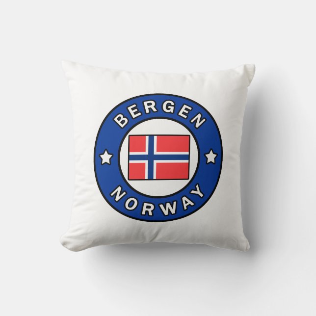 Bergen Norway Throw Pillow (Front)