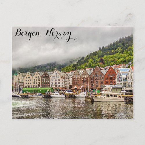 Bergen Norway Travel Photo Postcard