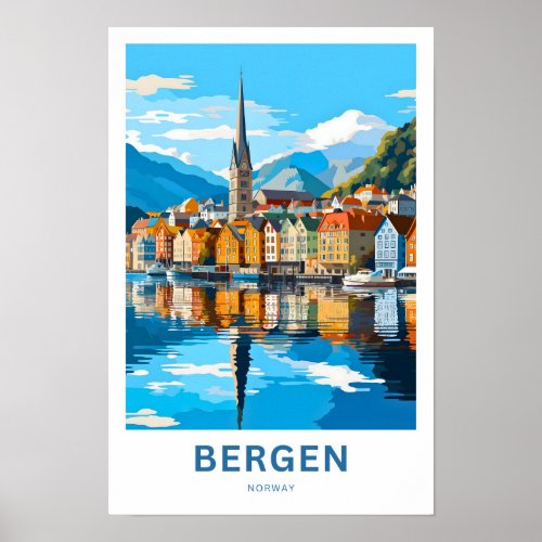 Bergen Norway Travel Print