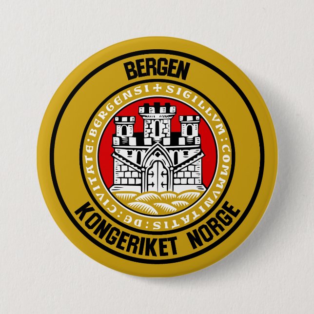Bergen Round Emblem Button (Front)