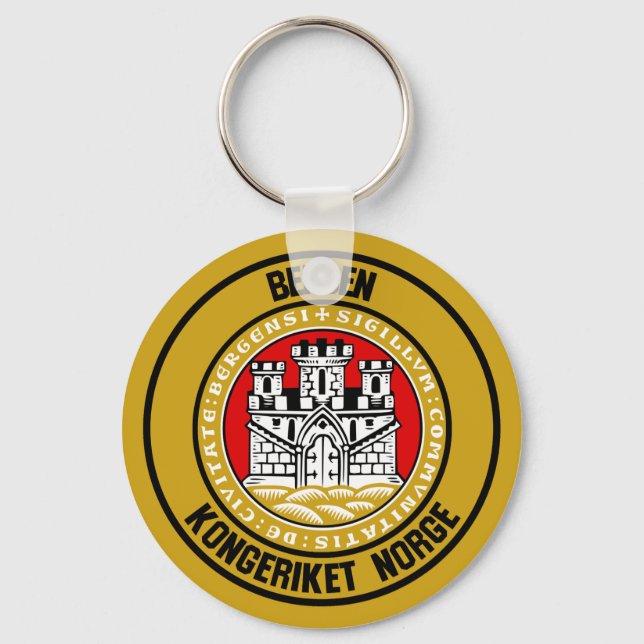Bergen Round Emblem Keychain (Front)