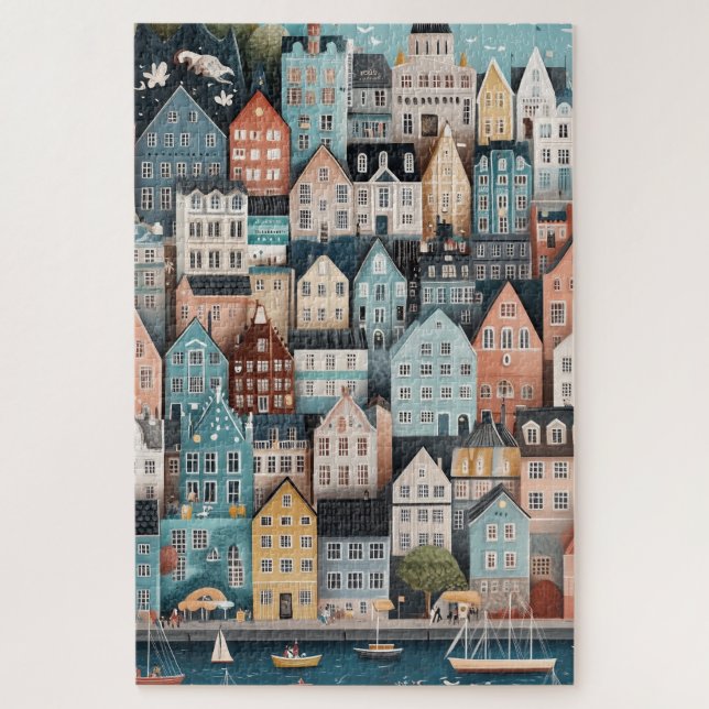 Bergen Style Houses Jigsaw Puzzle (Vertical)