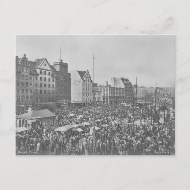 Bergen Torvet Vintage Postcard (Front)