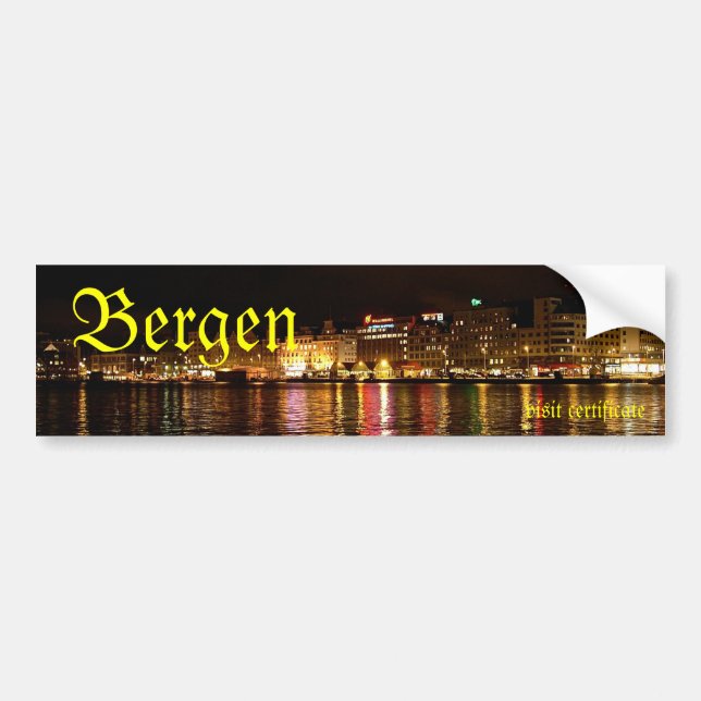 Bergen visit certificate Norway travel  Bumper Sticker (Front)
