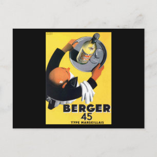 Berger 45 type maseillais retro vintage poster postcard