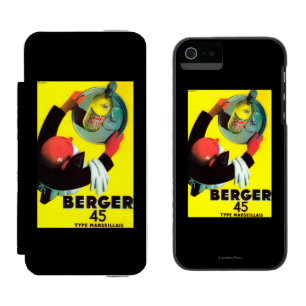 Berger 45 Vintage PosterEurope Wallet Case For iPhone SE/5/5s