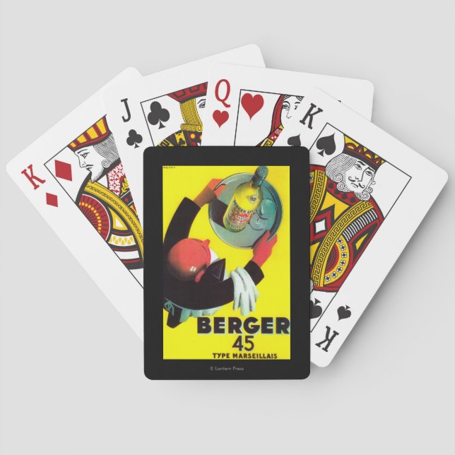 Berger 45 Vintage PosterEurope Poker Cards (Back)