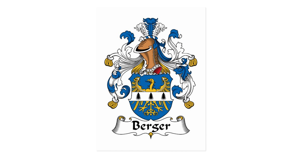 berger-family-crest-postcard-zazzle