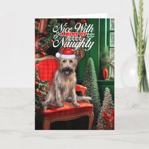 Berger Picard Christmas Dog Naughty or Nice Holiday Card