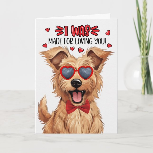Berger Picard Dog Made for Loving You Valentine Holiday Card (Front)