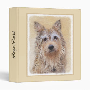Berger Picard Painting - Cute Original Dog Art 3 Ring Binder