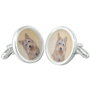 Berger Picard Painting - Cute Original Dog Art Cufflinks