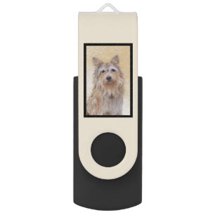 Berger Picard Painting - Cute Original Dog Art Flash Drive