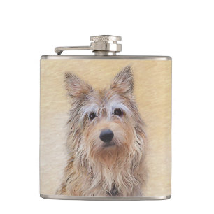 Berger Picard Painting - Cute Original Dog Art Flask