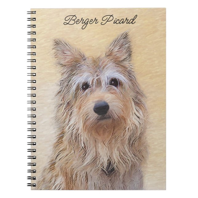 Berger Picard Painting - Cute Original Dog Art Notebook (Front)