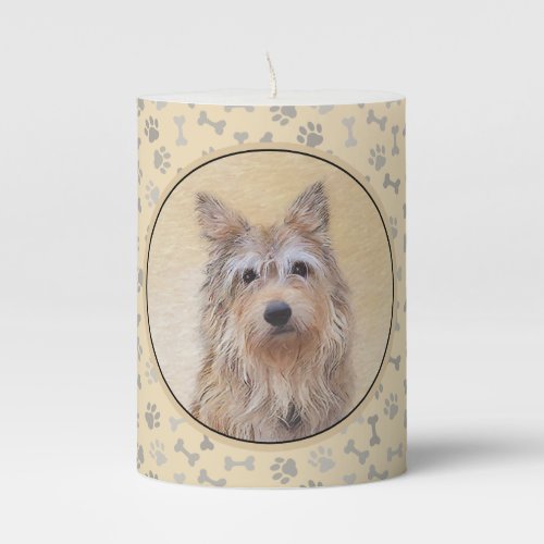 Berger Picard Painting _ Cute Original Dog Art Pillar Candle