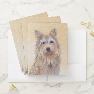 Berger Picard Painting - Cute Original Dog Art Pocket Folder