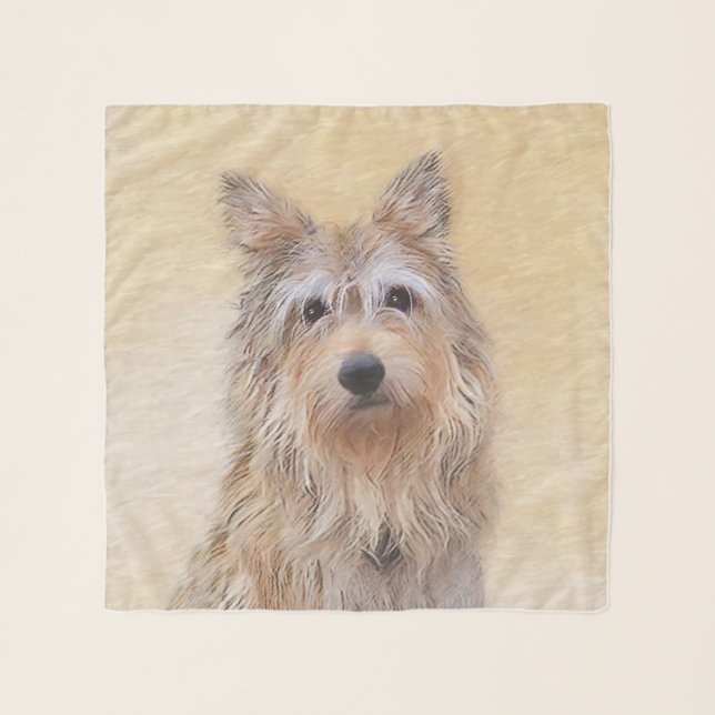 Berger Picard Painting - Cute Original Dog Art Scarf (Front (Horizontal))