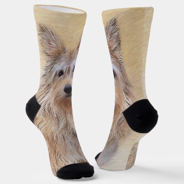 Berger Picard Painting - Cute Original Dog Art Socks (Angled)