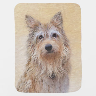 Berger Picard Painting - Cute Original Dog Art Swaddle Blanket