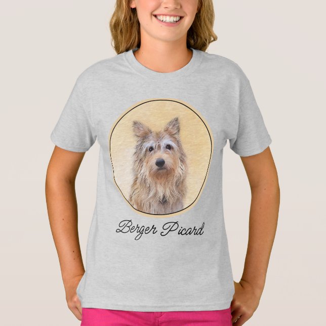 Berger Picard Painting - Cute Original Dog Art T-S T-Shirt (Front)