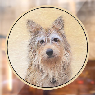 Berger Picard Painting - Cute Original Dog Art Window Cling